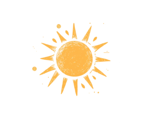 a drawing of a sun