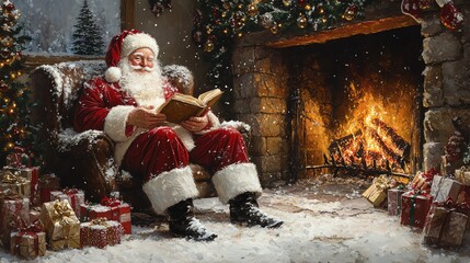 Here's a description inspired by stock image best-sellers:  Cozy Christmas scene.