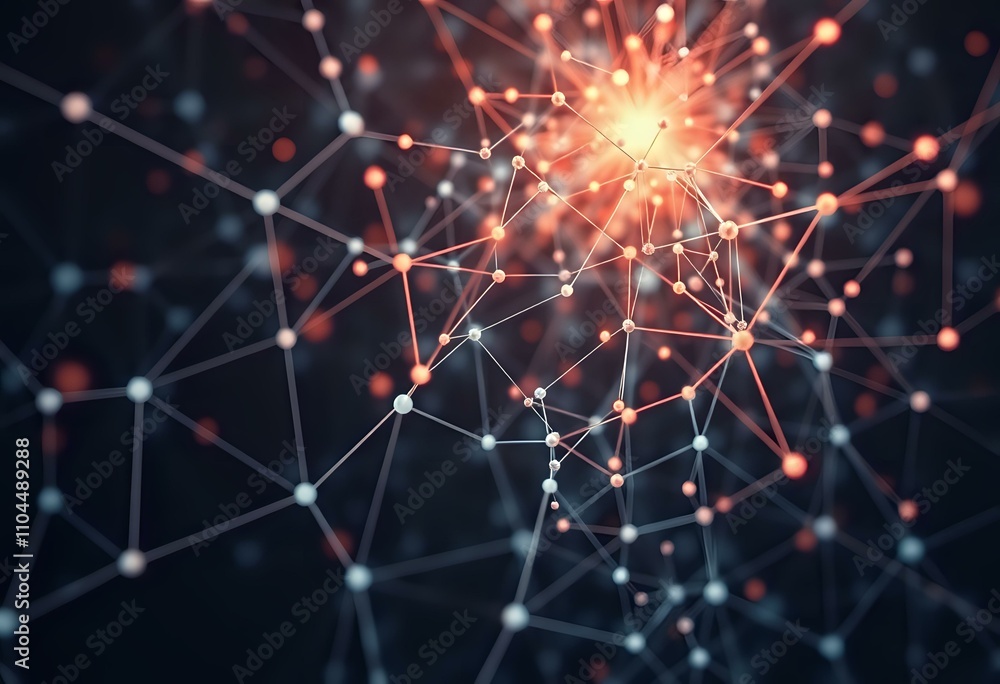 Poster intricate quantum entanglement network - abstract connection web