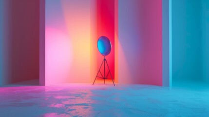 Modern design tripod lamp with vibrant gradient lighting