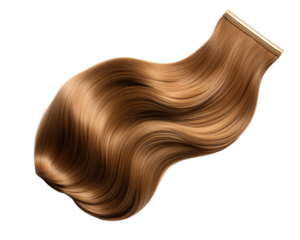 a brown hair on a white background