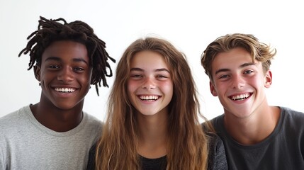 Exuberant youngsters isolated on white