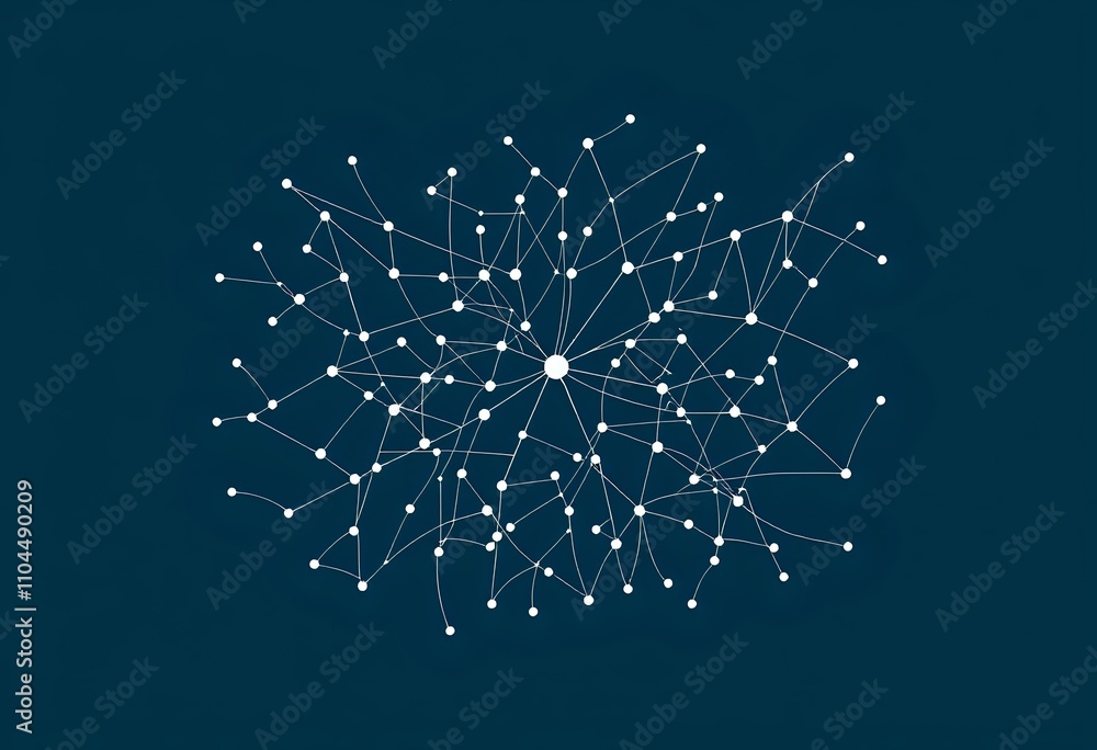 Poster intricate network web - abstract lines intersecting dark blue