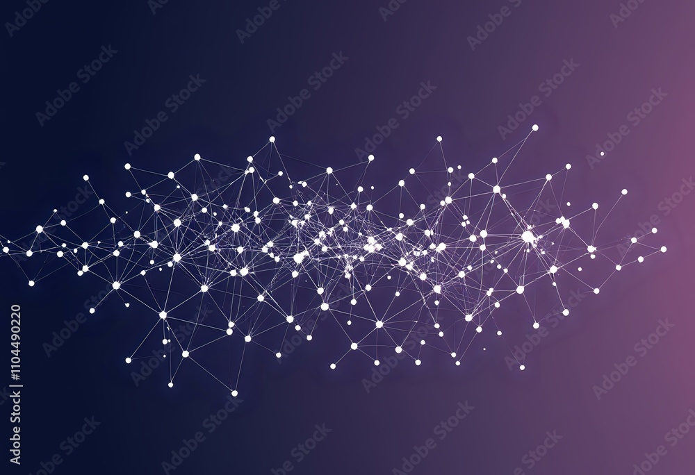 Poster interconnected network nodes: diagonal progression in minimalist style