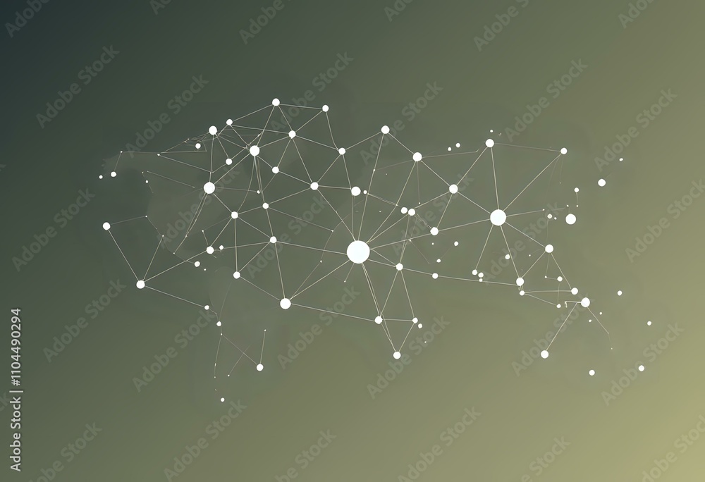 Poster interconnected iot network map - minimalist flat design