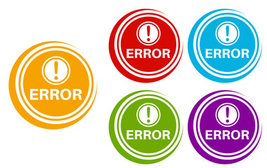 set banner sticker error icon. notification error sign design template vector illustration	