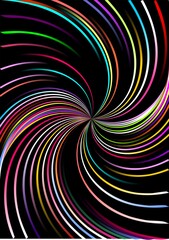 Fototapeta premium Black background with colorful lights placed on the image, used in graphic design. 