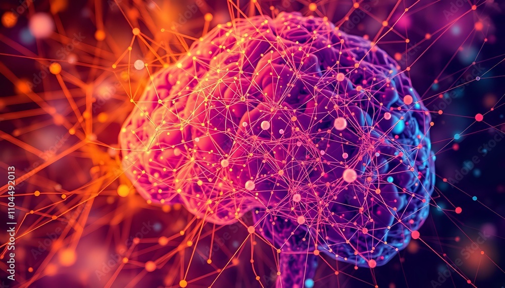 Poster neural nexus abstract art - brain synapses connectivity