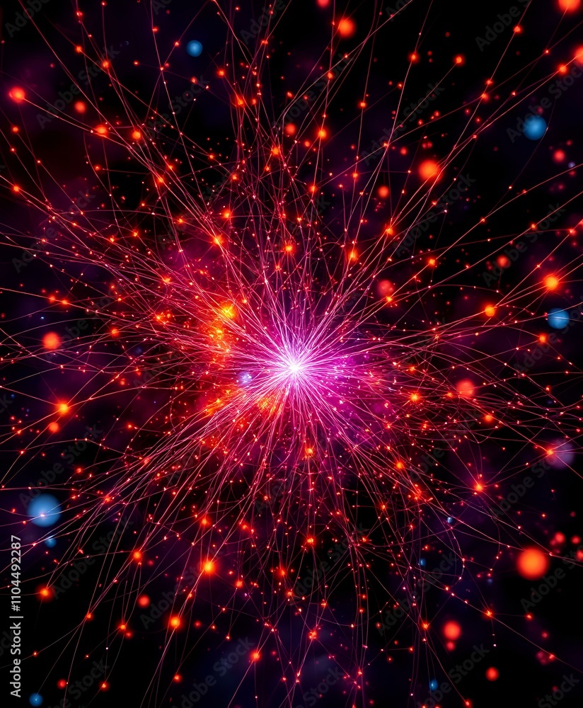 Aufkleber radiant binary nebula in digital network style