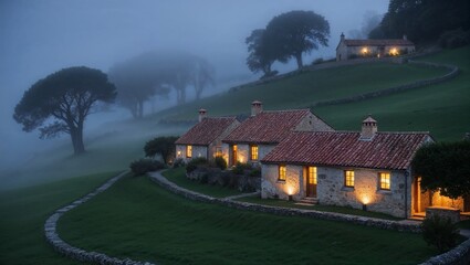 village in the morning