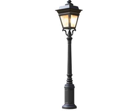 a lamp post with a light on it