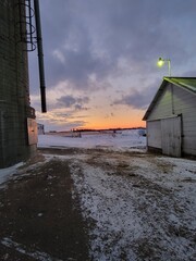Sunset on the farm
