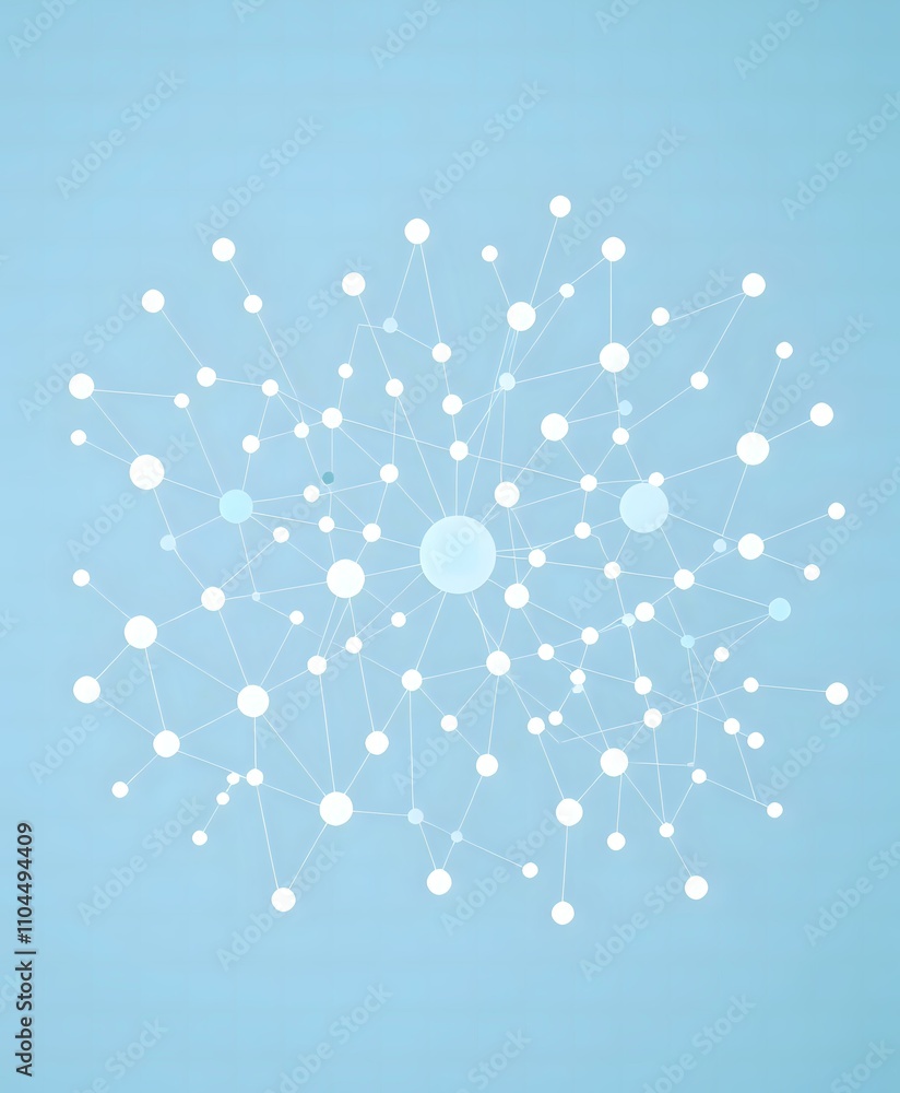 Poster intricate tech web | interconnected cloud servers in minimalist style