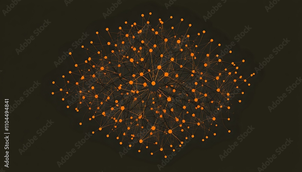 Poster intricate neural network web infographic