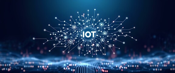 Obraz premium Abstract IoT Network Infographic - Minimalist Nodes & Connections Design