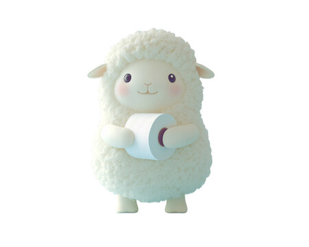recommend clip art: a toy sheep holding a roll of toilet paper