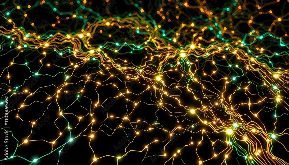 Poster organic techno neural web pattern