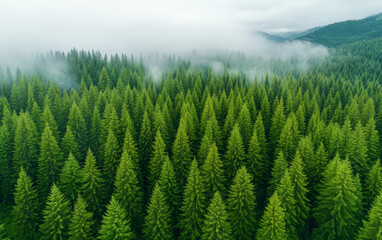 Fototapeta premium Commercial background of mountain forest natural scenery 