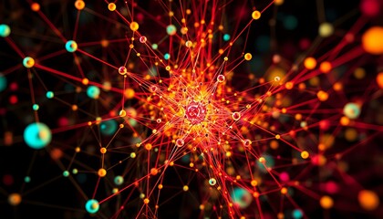 Abstract Quantum Entanglement Pattern in Vibrant Colors