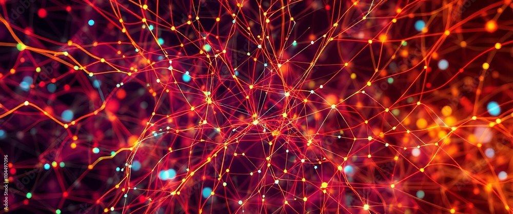 Poster vibrant abstract neural network visualization