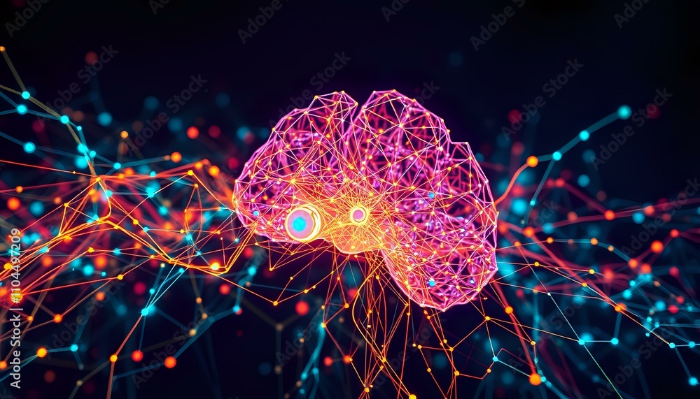Poster interconnected neural networks in cybernetic surrealism