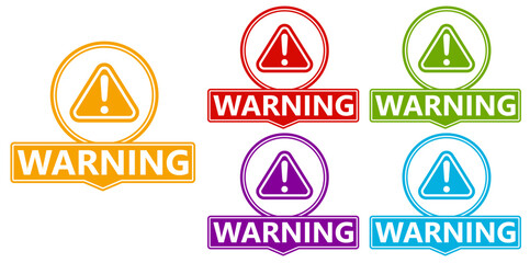 set vector warning sign. notice awareness symbol labels design template Vector illustration	