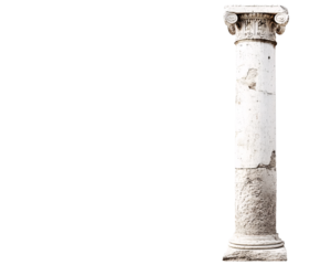 a white pillar with a white background