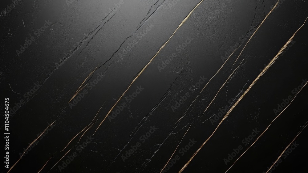 Poster natural black slate rock with detailed surface patterns illuminated by soft light through a macro le