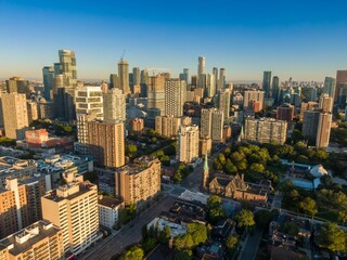 Toronto downtown city skyline at sunrise, Ontario, Canada.