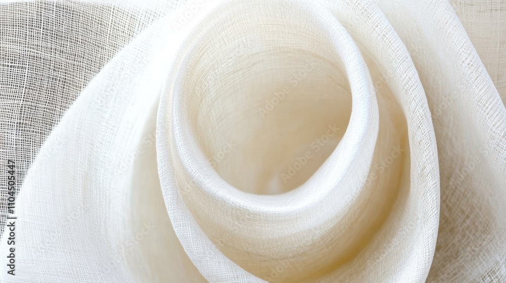 Poster a soft white linen fabric background with crinkles provides an elegant setting for creative displays