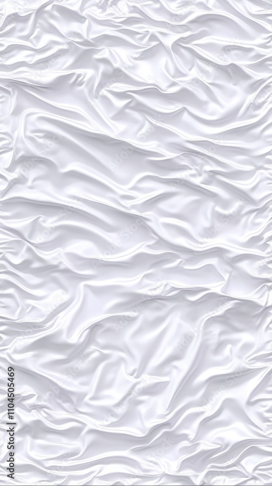 Poster a detailed view of a crumpled white linen fabric highlighting its fine texture and the soft ambient 