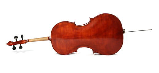 Beautiful cello isolated on white. Classic musical instrument