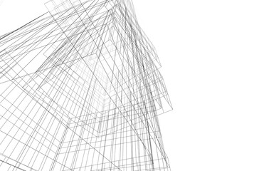 Abstract architectural background 3d illustration