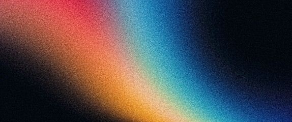 Abstract blue orange red black background, grainy noise texture vibrant color gradient banner, poster cover header backdrop design