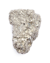 Beautiful pyrite isolated on white. Natural gemstone