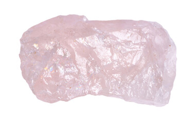 Beautiful rose quartz isolated on white. Natural gemstone