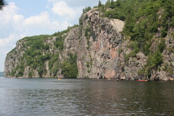 cliff with water under it