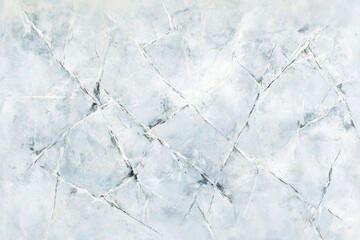 Fototapeta premium A cracked ice texture, white and pale blue with jagged lines and subtle reflections of light, evoking cold and winter vibes