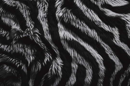 Detailed zebra stripe pattern closeup, dramatic contrast.