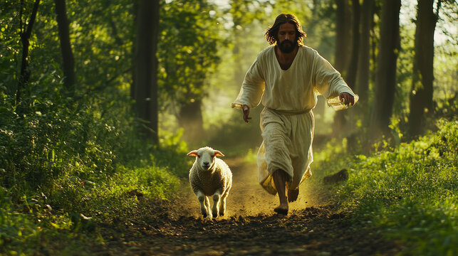Jesus Christ is a shepherd looking for the lost sheep.