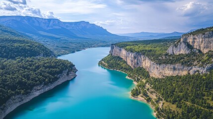 Lake in France from above