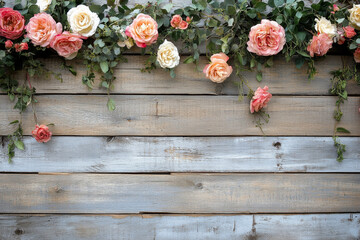 A reclaimed wood backdrop with a shabby-chic vibe, offering a perfect backdrop for wedding or romantic-themed photoshoots.