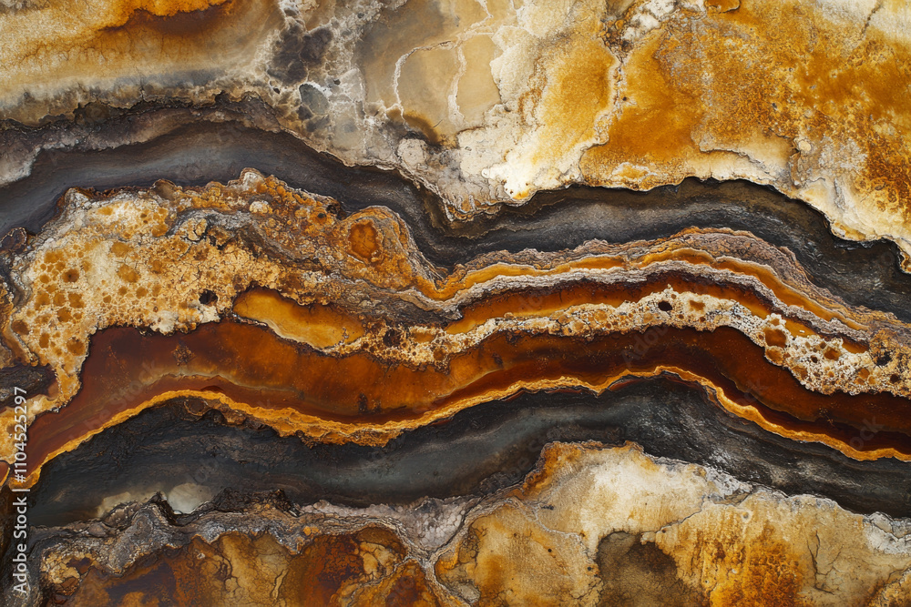 Poster a rustic iron surface with natural rust formations and deep orange and brown tones, adding an authen