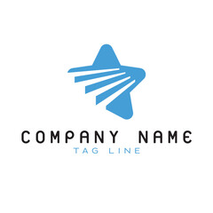 Obraz premium Step and Star Vector Logo Representing Working Towards Goals and Success