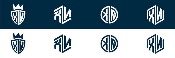 XN NX letter logo set design