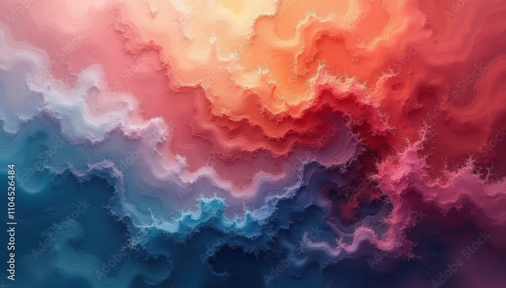 Poster swirling textures intermingle with gradient layers to create a visually rich composition.