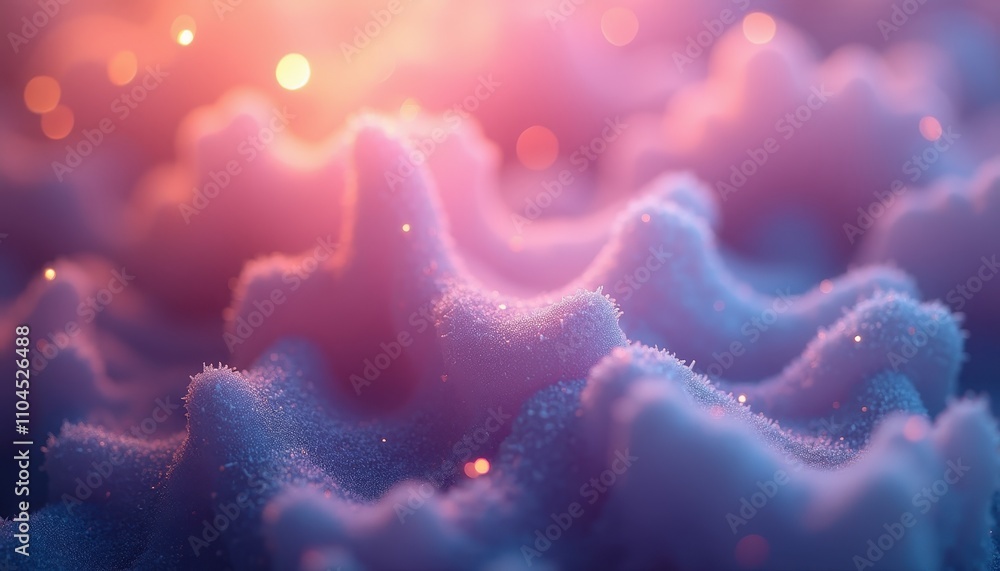 Poster glowing textures of noise give a magical aura to softly shifting gradient tones.