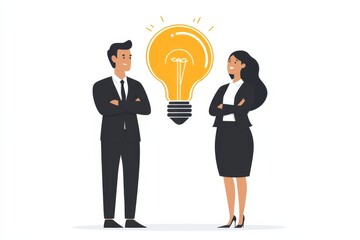 Conceptual flat business illustration on isolated white background