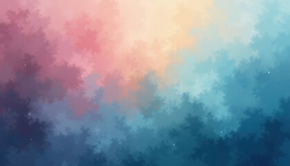 A tranquil yet vibrant mood fills gradients complemented by subtle textures.