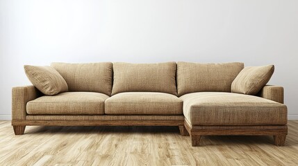 Fototapeta premium Stylish modular sofa modern living room furniture design cozy environment contemporary viewpoint home comfort concept